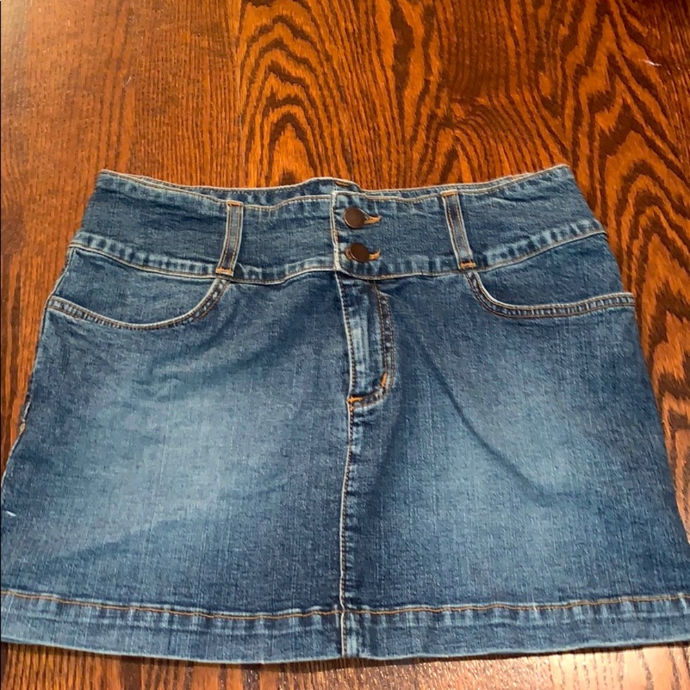 Blue denim skirt